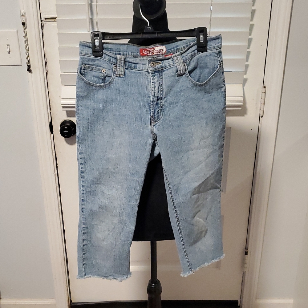 Lazer Jeans Casual Light Blue Denim Capris